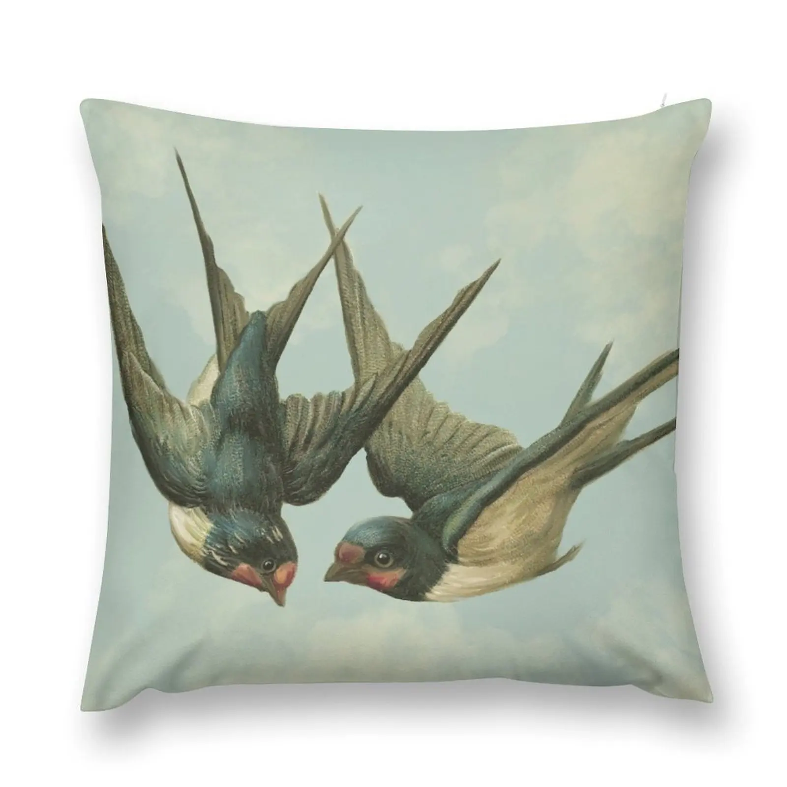 Vintage Swallow Pair Throw Pillow Christmas Pillow Cases Cushions Home Decor pillow