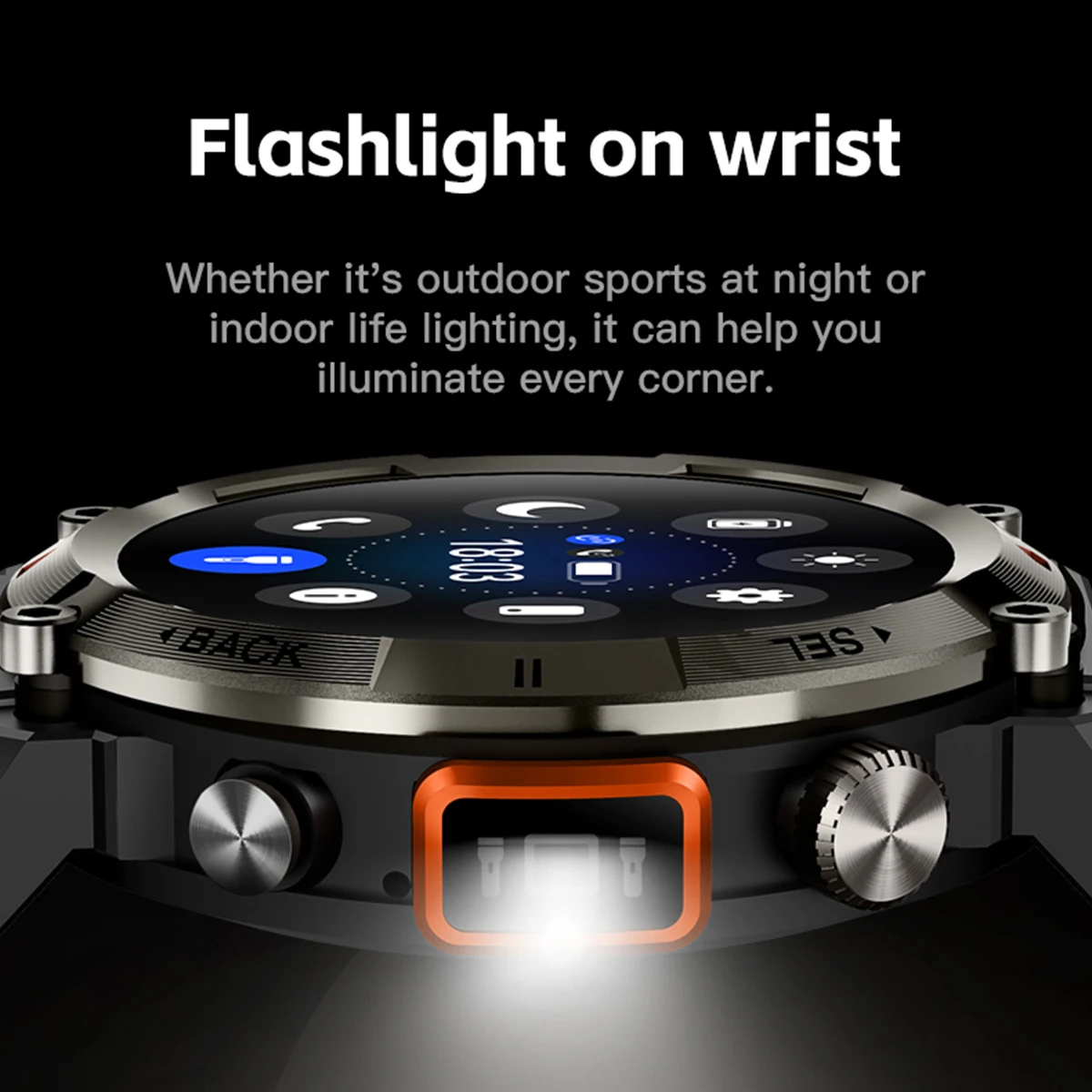 LEMFO New Smartwatch 2023 1.45 Inch TFT BT 5.0 HD Screen Flashlight Night Running S100-T Fitness Bracelet Smart Watches For Men