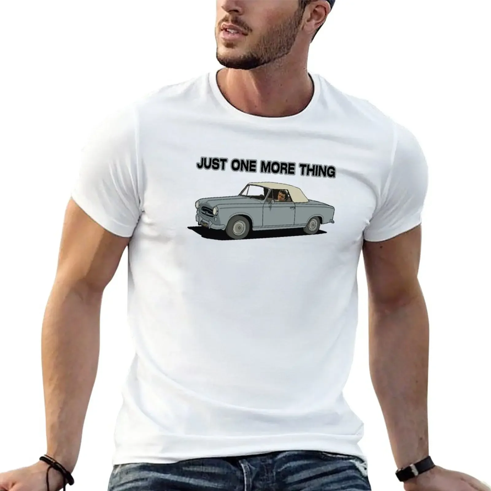 mens funny t shirts New Columbo driving Just one more thing T-Shirt plus size t shirts vintage t shirt  harajuku Crewneck 2024