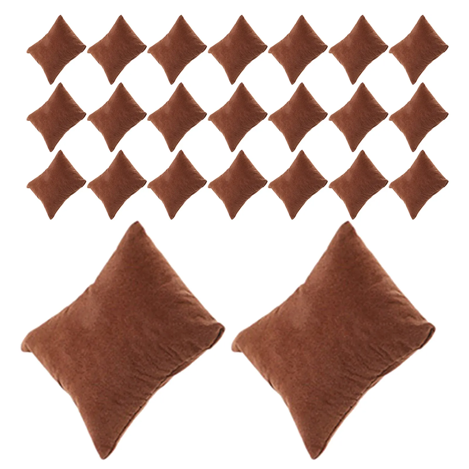 

30 шт. коричневых подушечек для демонстрации часов, для шкатулок для украшений, маленьких браслетов, мини-подушечек-органайзеров, мягких вставок для защиты от царапин