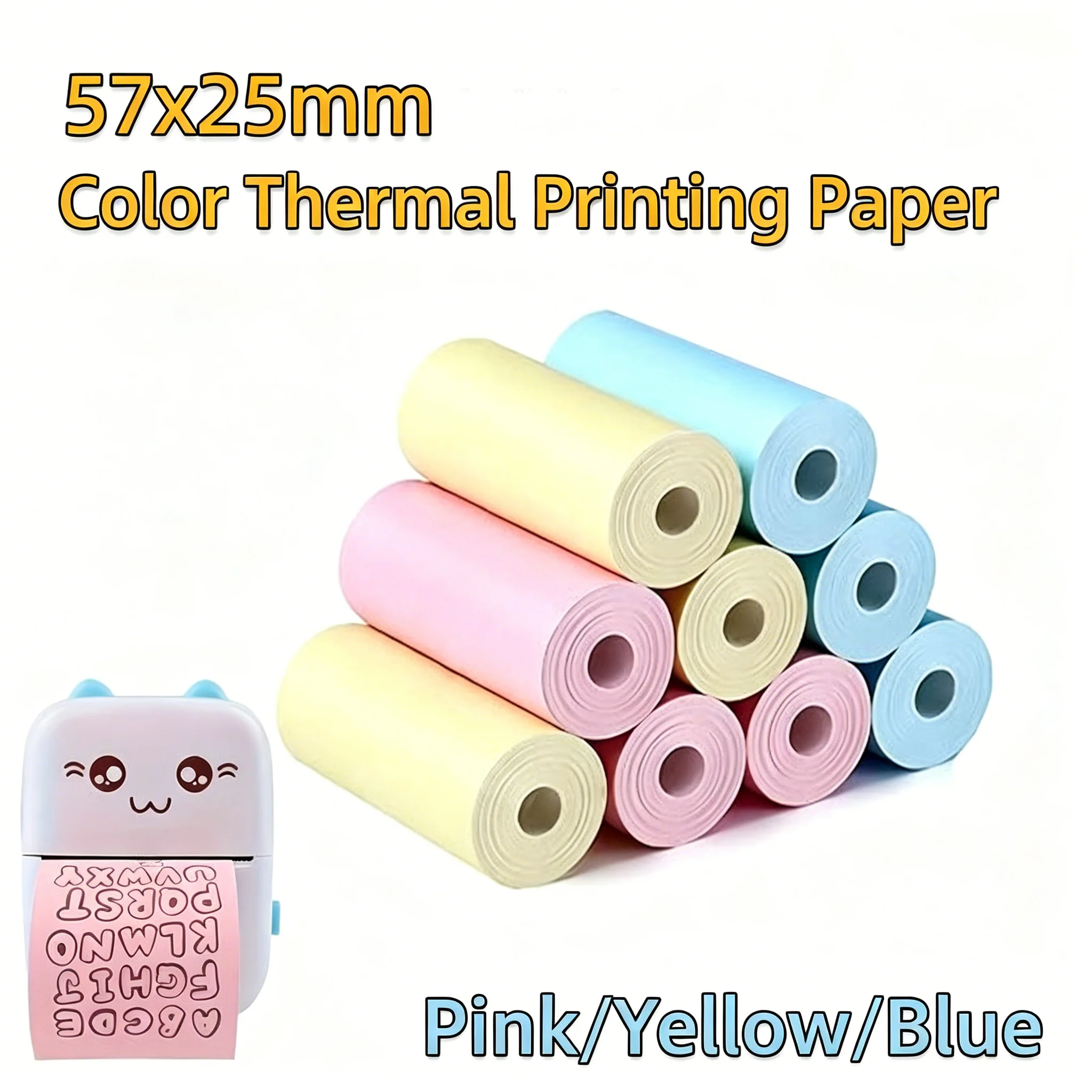 3-40Rolls 57x25MM Color Thermal Paper  Children Camera Instant Print Kids Camera Printing Paper Replacement Accessories Parts