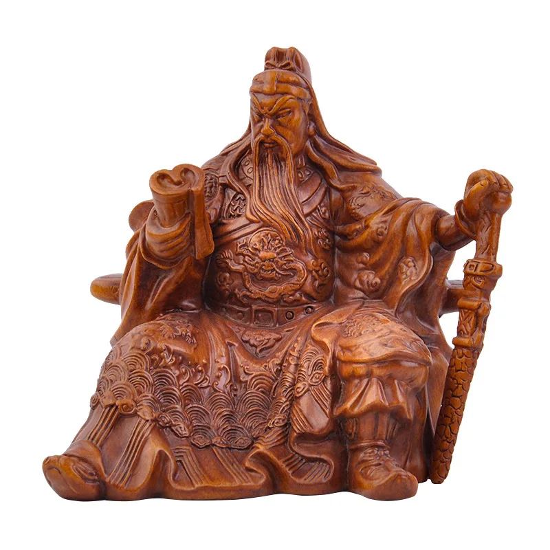 Guan Yu Figurine Guan Gong Reading Statue God of Wealth Sculptures Resin Crafts Living Room Office Home Decor Ornaments Gifts