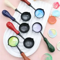 Wax Seal Stamps Spoon Vintage Frosting Non-Stick Spoons Fire Paint Wax Particle Melting Firing Wedding Scrapbooking Crafts Tools