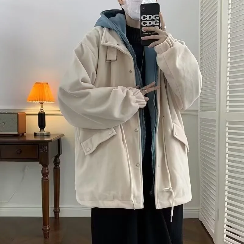 

Men's Baseball Jaet Hoodie Spring Autumn Loose Fit Korean Sle Casual Outerwear Stand Edition Polyester Fiber Long Sve