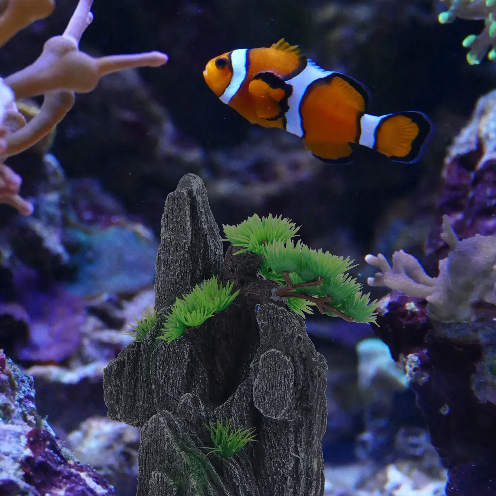 

1Pcs Aquarium Mountain Rockery Resin Craft Fish Tank Ornament Long Soak Proof Fish Tank Decoration Artificial Aquarium Mountain