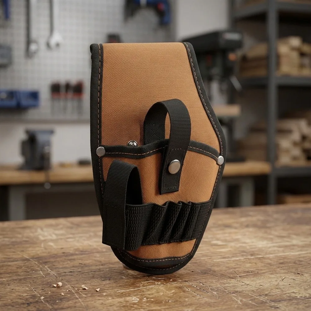 Work-Ready Tool Pouch with For Heavy-Duty Stitching Tool Ring Support and 2.5 Inch Steel Clip for Reliable Belt Fit