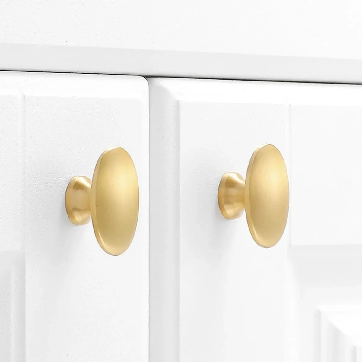 Oval Shape Solid Brass Furniture Knobs Entry Lux Knobs and Handles for Vintage Drawers More Choices of Color Cabinet Pulls