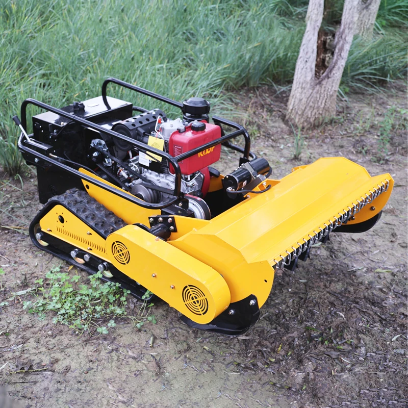 Customized Efficiency 1000mm Cutting Width Remote Control Flail Mower Small Garden Mower with Engine and Motor Core Components