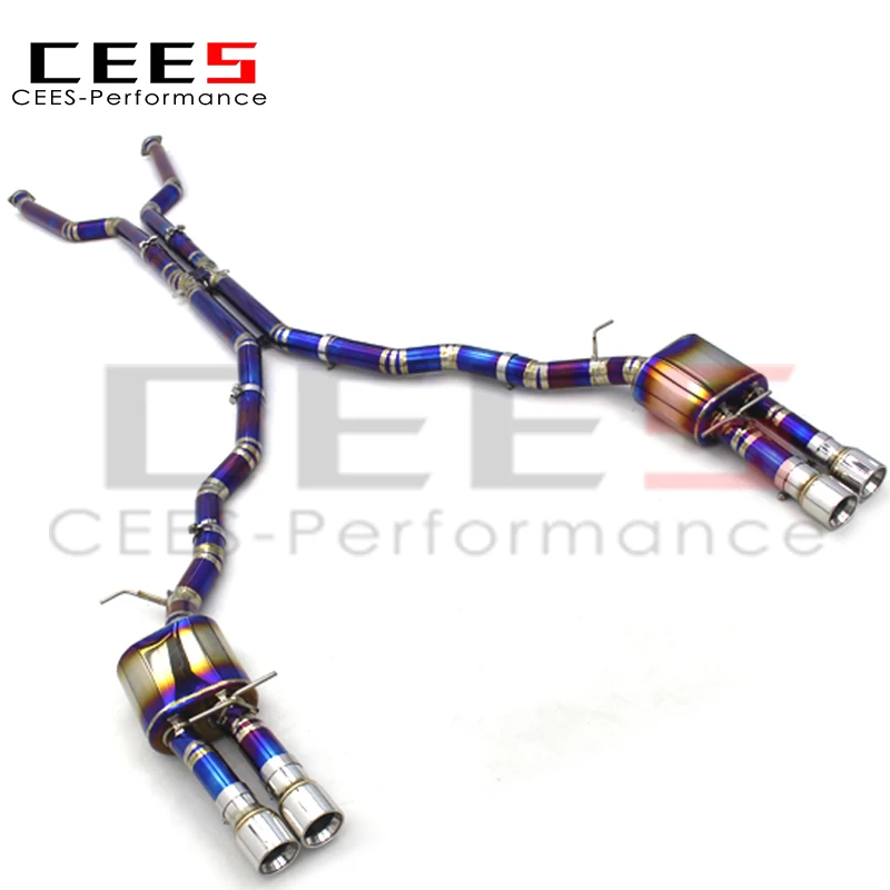 CEES Titanium Catback Exhaust System For BMW M6 E63 V10 5.0L 2006-2010 Tuning Car Exhaust Pipe Muffler Blue Escape