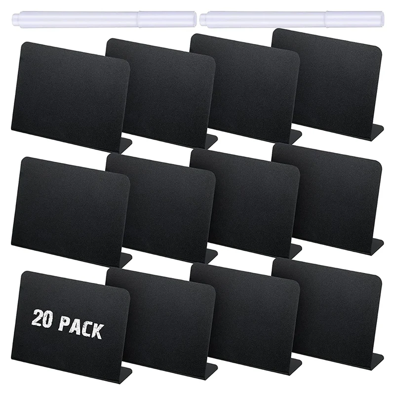 20Pcs 4 X 3 Inches Mini Chalkboard Table Tent Sign Chalkboard Buffet Tags Food Label For Party Tabletop Chalkboard Signs