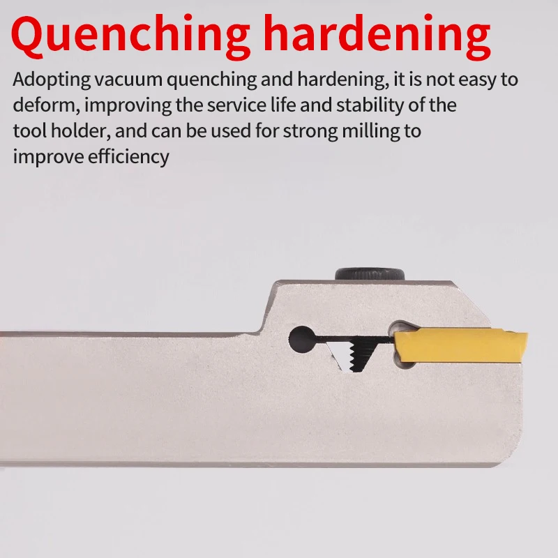 Pemegang alat bubut CNC untuk pembuatan alur lingkaran luar dan pemotongan MGEHL2525 pisau terbalik bubut presisi tahan getaran diameter luar.