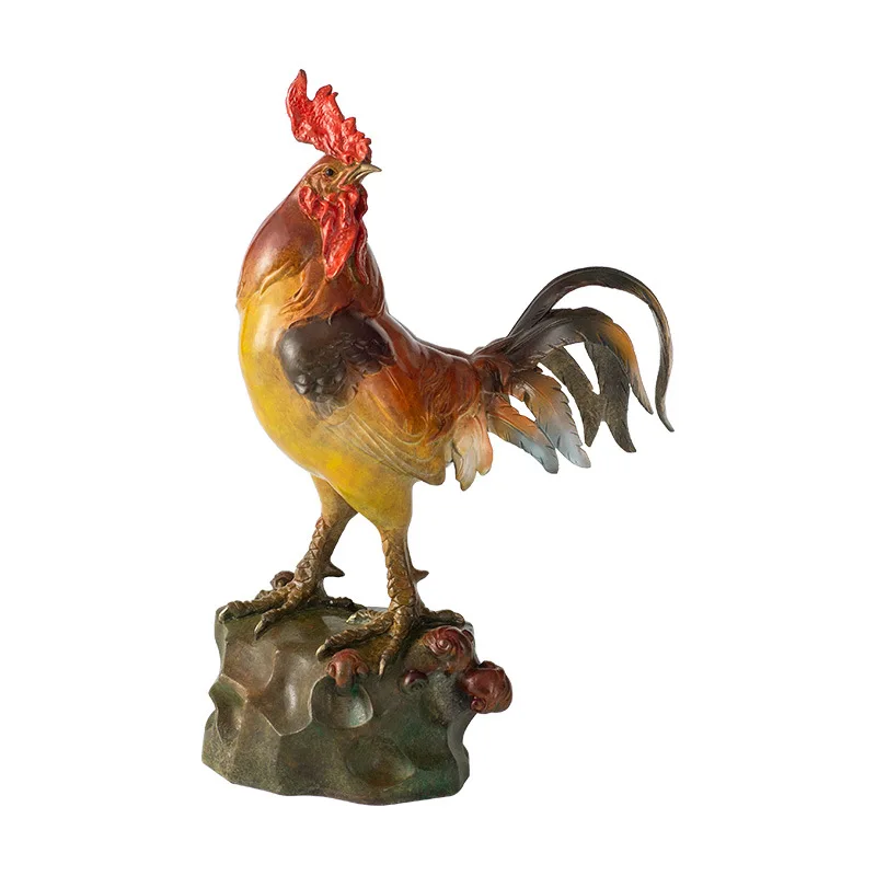

Copper chicken ornament Ganoderma lucidum chicken TV cabinet office Bogu rack creative decoration pure handmade