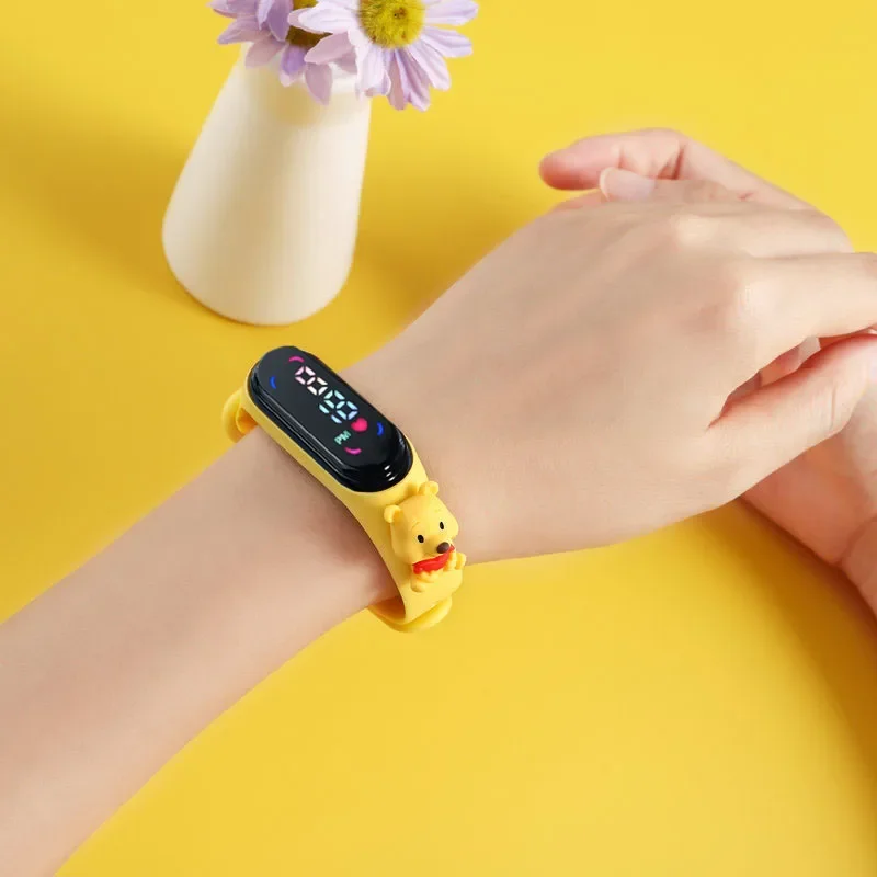 New Disney Frozen Princess Mickey Mouse Avengers Spiderman LED Kids Sports Touch Cartoon Electronic Watch Boys Girls Toys Gifts