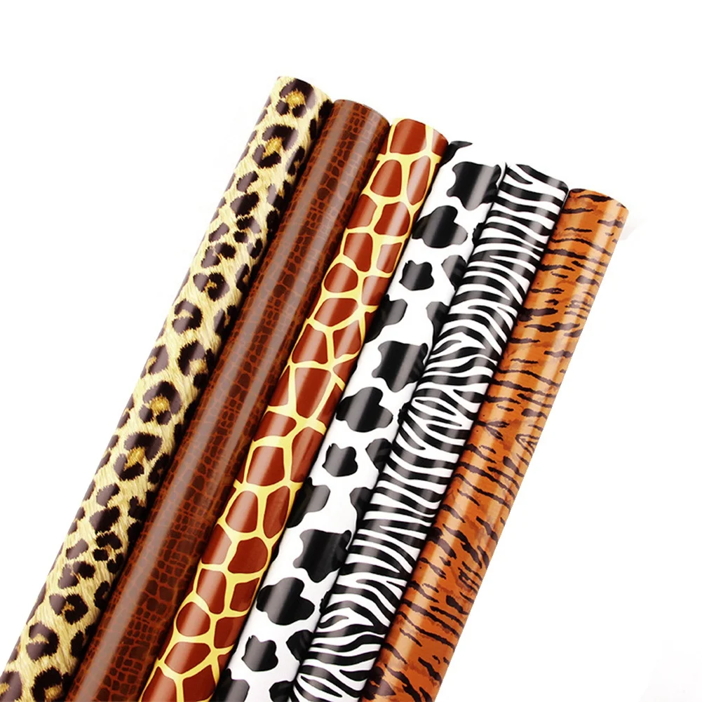SR-6 قطعة ورق التغليف ليوبارد لمحبي الحيوان الفراء الملمس عطلة هدية ورقة الزفاف هدية ورق التغليف 50X70cm