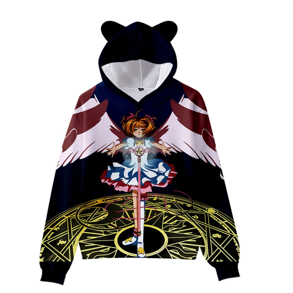 

Girl hoodie Hot Sale Cardcaptor Sakura Cat Ear Hoodie Kawaii Hoodie Cosplay Hoody Hip Hop Pullover Polyester Tops Women