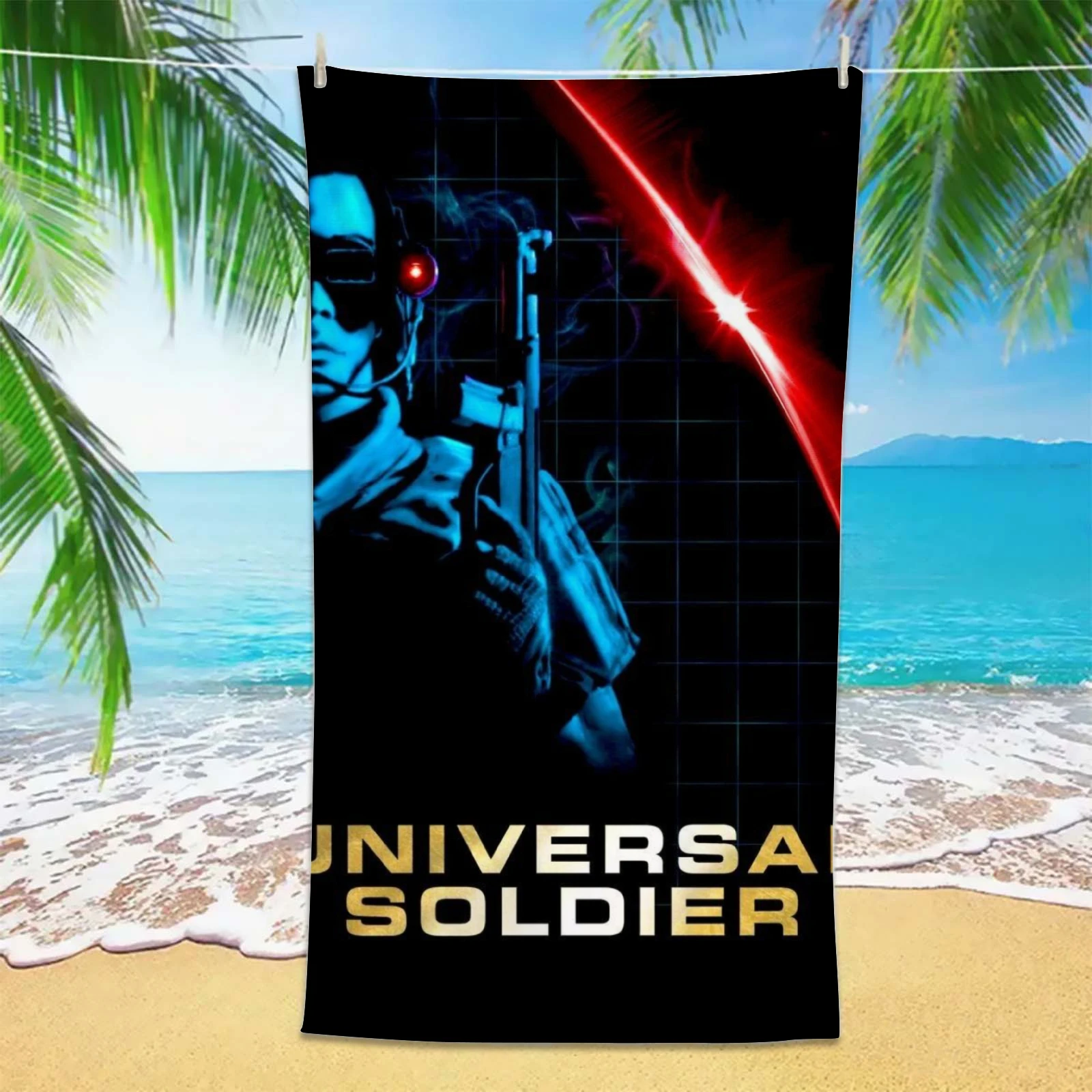 Un-iversal Sold-ier Beach Towel Custom Towel 3D Print Super Absorbent Quick-dry for Summer Vacation Outdoor Camping Perfect Gift