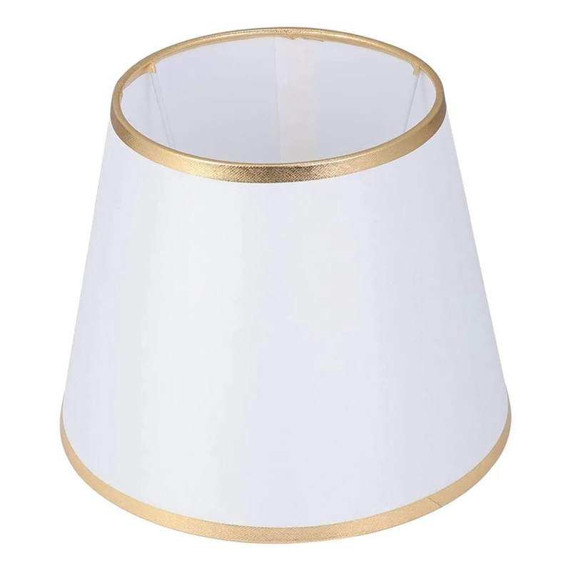 SEWS-Drum Lamp Shade Dustproof Barrel Shape Cloth Lampshade Table Floor Chandelier Light Replacement For Home Office White