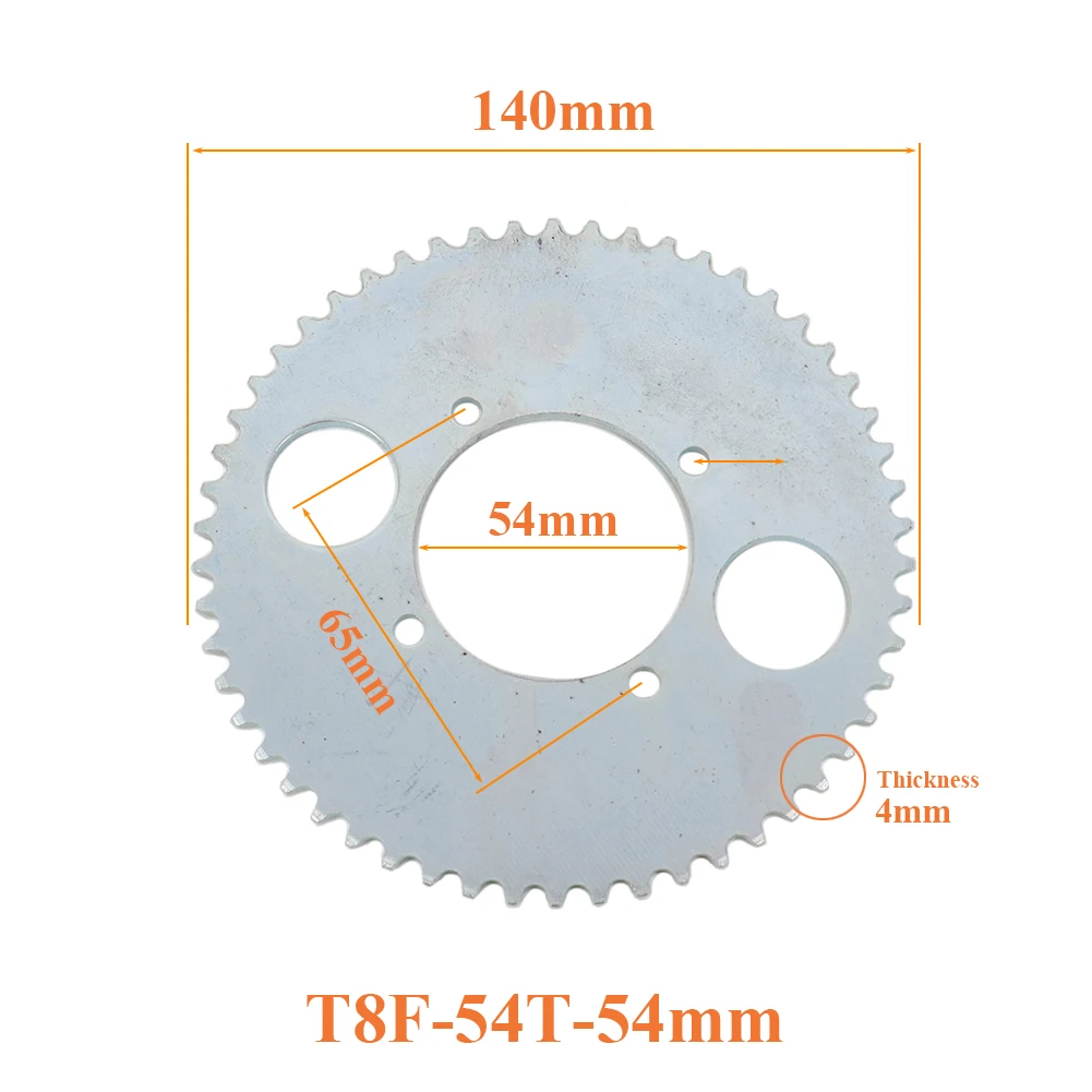 T8F 54T chain plate 54mm 54 Tooth Rear Chain Sprocket T8F 126link chain Gear Box For 47cc 49cc Pocket Bike Mini Moto Quad ATV