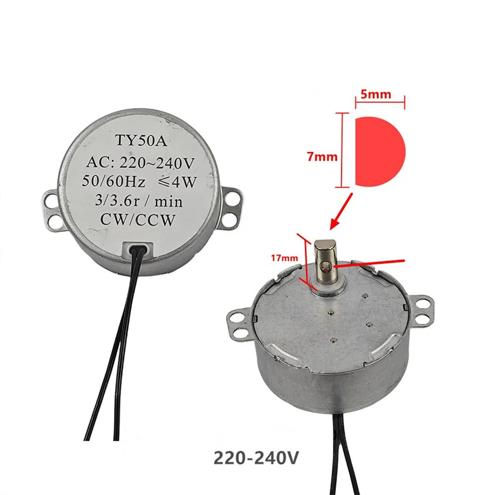 For Midea Fan Air Conditioner Fan Turning Fan TY50A 220-240V 4W Oscillating Motor Shaft D-axis Synchronous Motor Accessories