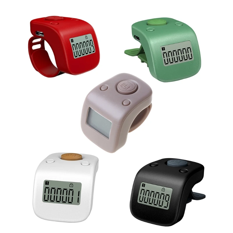 Digital LCD Finger Ring Tally Counter 6Digit Buddha beads Prayer Counter Clicker 63HF