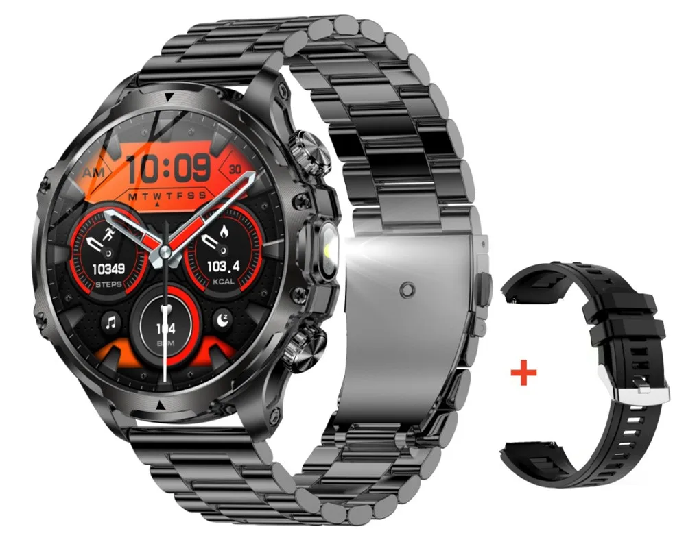 AK75 Smart Watch Flashlight 1.9inch Men Outdoors Sports Fitness