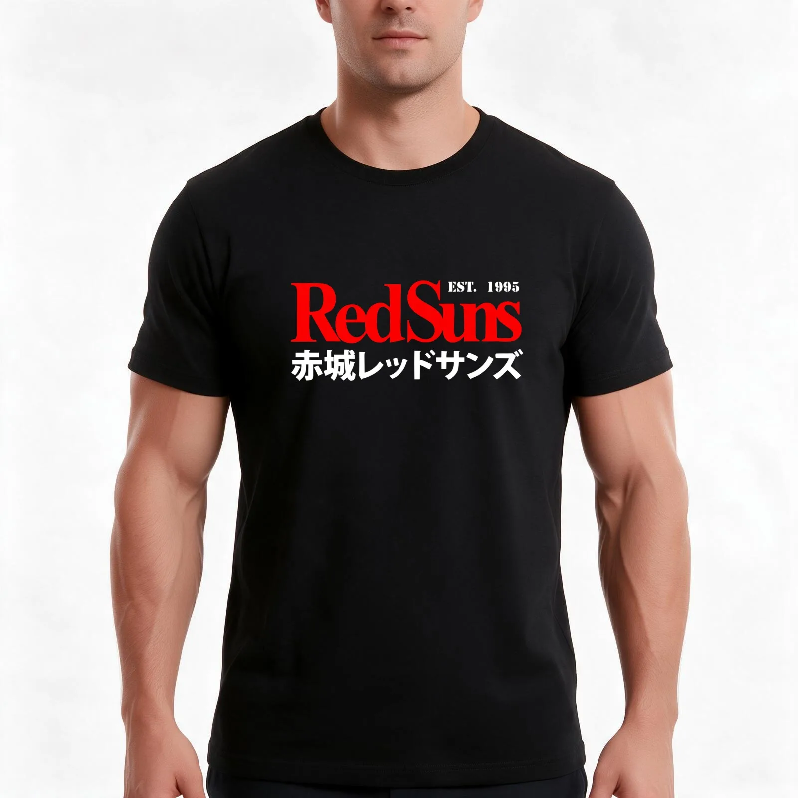 redsuns logo T-Shirt, Summer Casual Cotton Tee, Oversized Streetwear Tops, Vintage Graphic Print, Loose Fit Short Sleeve