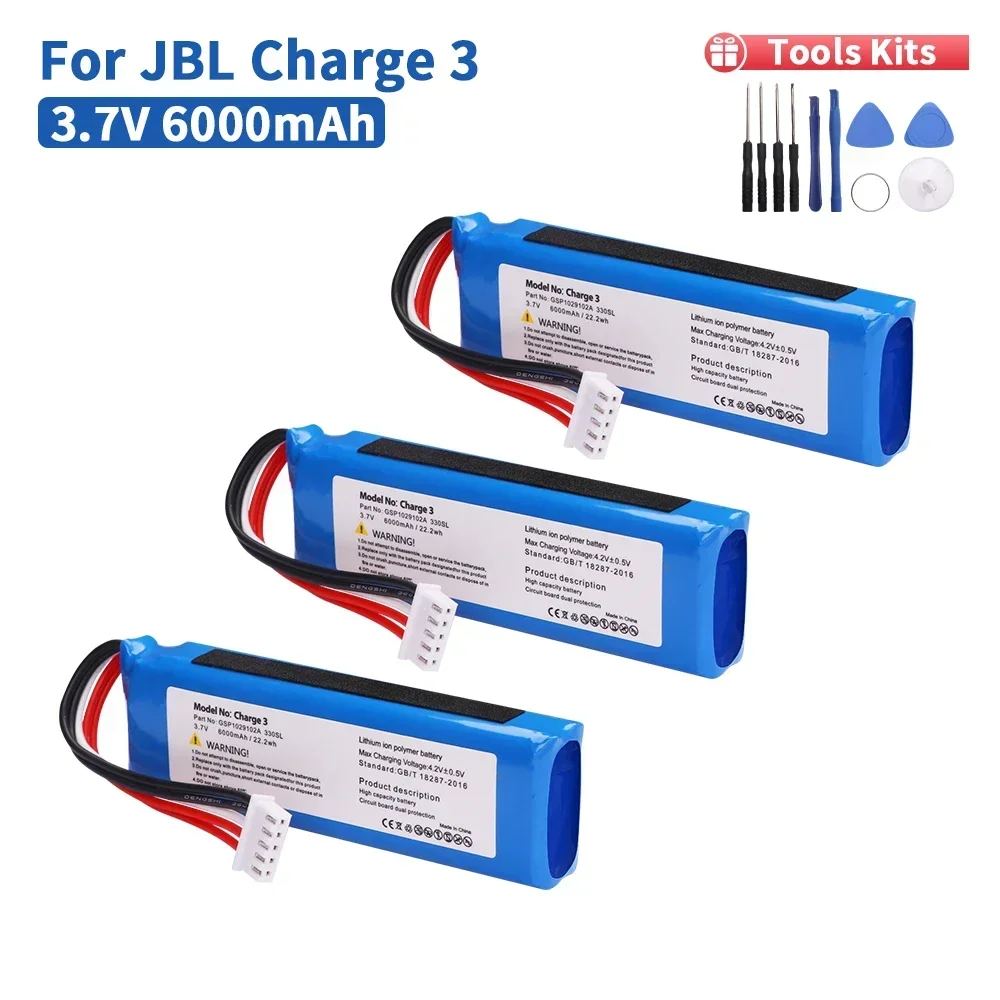 3.7 V Lading 3 6000 mah Vervangende Batterij Originele JBL Lading 3 voor JBL Lading 3 Charge3 GSP1029102A Batteria