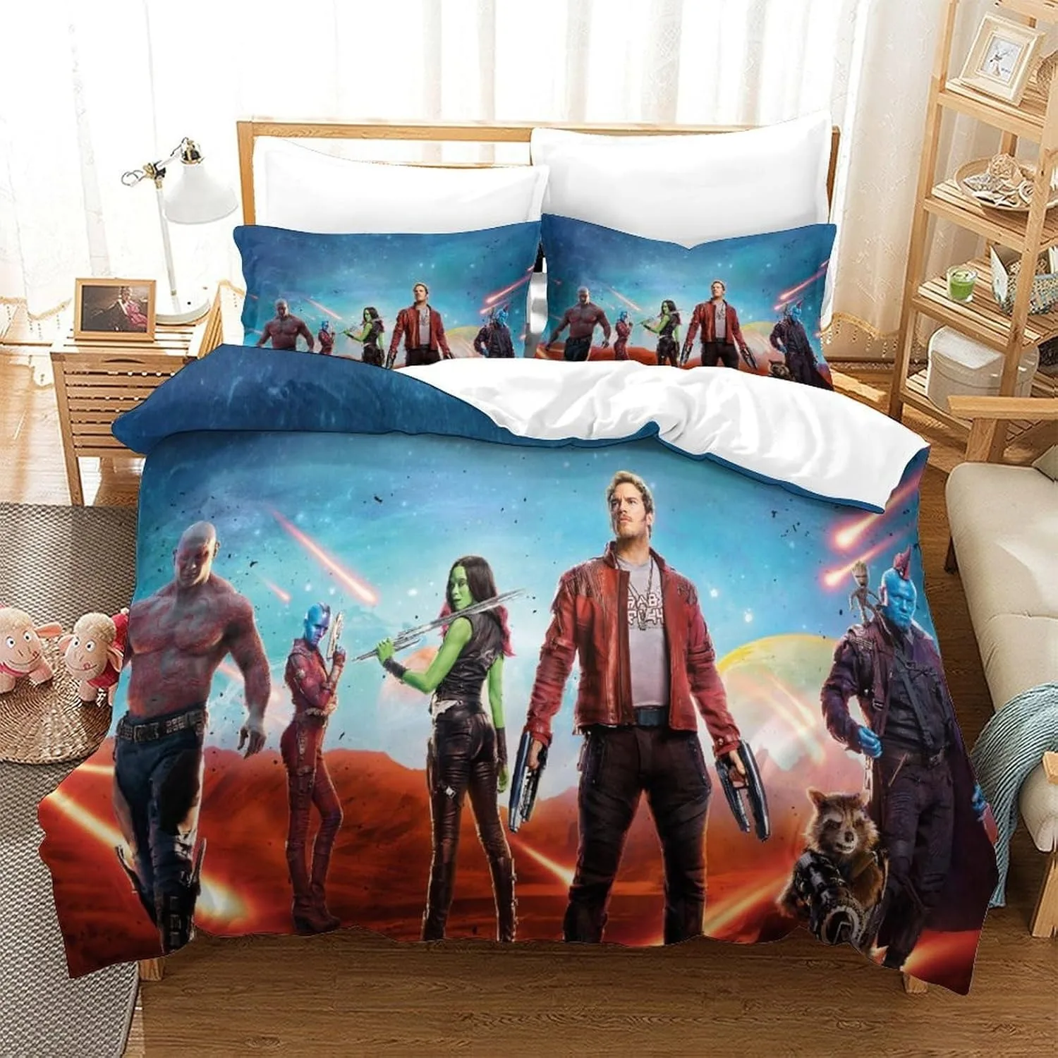 

Guardians of the Galaxy Bedding Set Duvet Cover Set Groot Soft Duvet Cover Decorative Bedding for Teenagers Boys Girl Gift Large