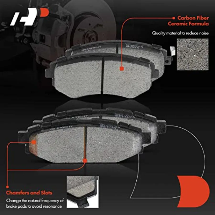 مجموعة وسادات فرامل قرصية سيراميك أمامية وخلفية من A-Premium مع أجهزة كاملة لموديلات سوبارو المختارة بما في ذلك فورستر 2009-20