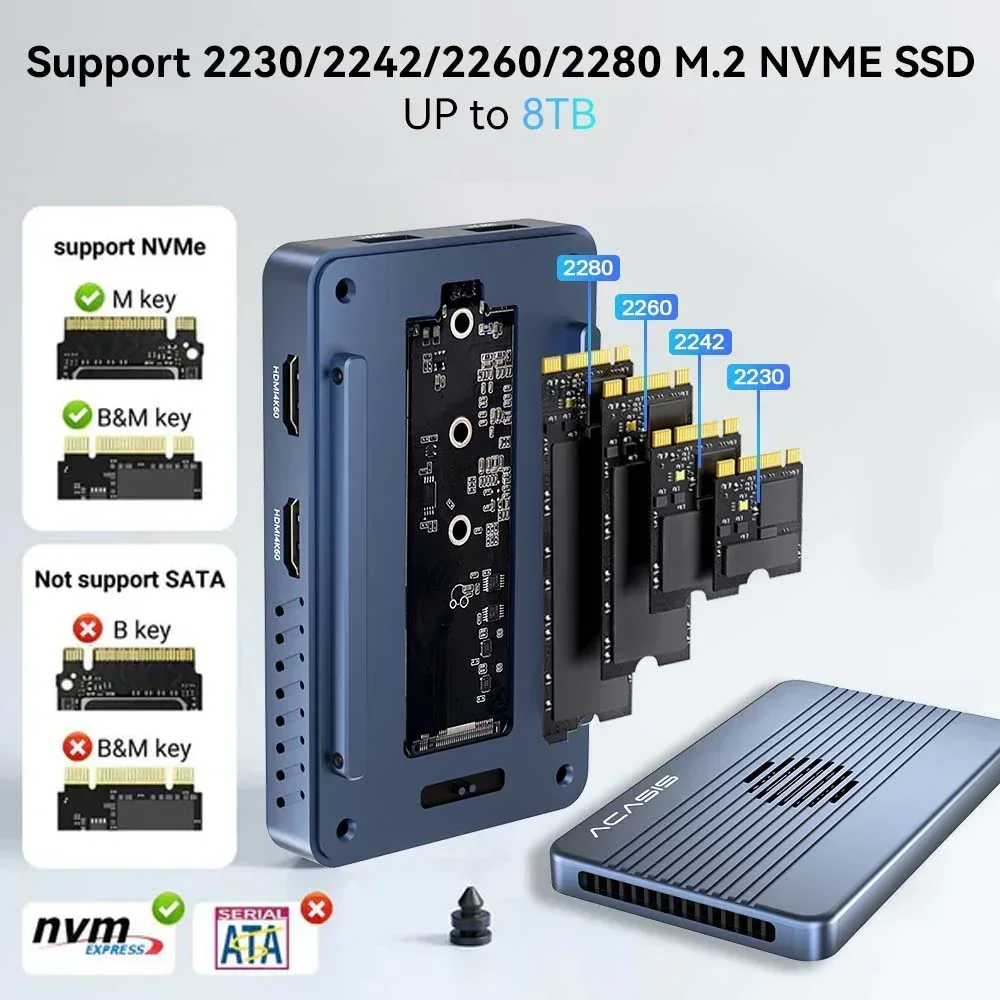 Acasis 40Gbps M.2 NVMe SSD Enclosure USB-C Dock