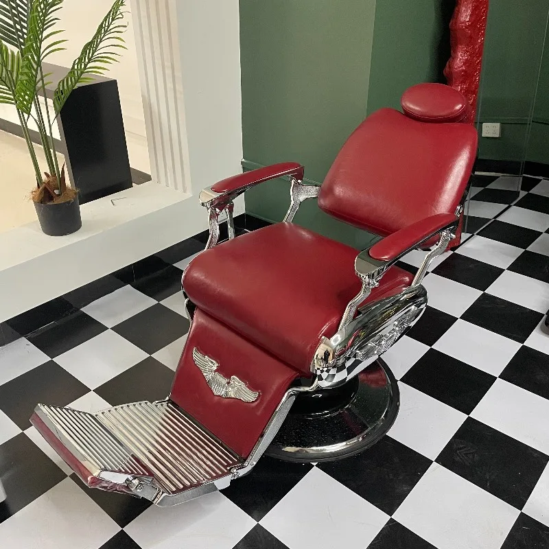 Modern High Quality Leather Hairdressing Chair Tiltable Hydraulic Men's Barber Chair for Beauty Salon Barber Shop Furniture