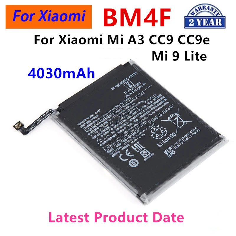 

Совершенно новый аккумулятор BM4F 4030 мАч для Xiaomi Mi A3 CC9 CC9e Mi 9 Lite, высококачественные сменные аккумуляторы для телефона
