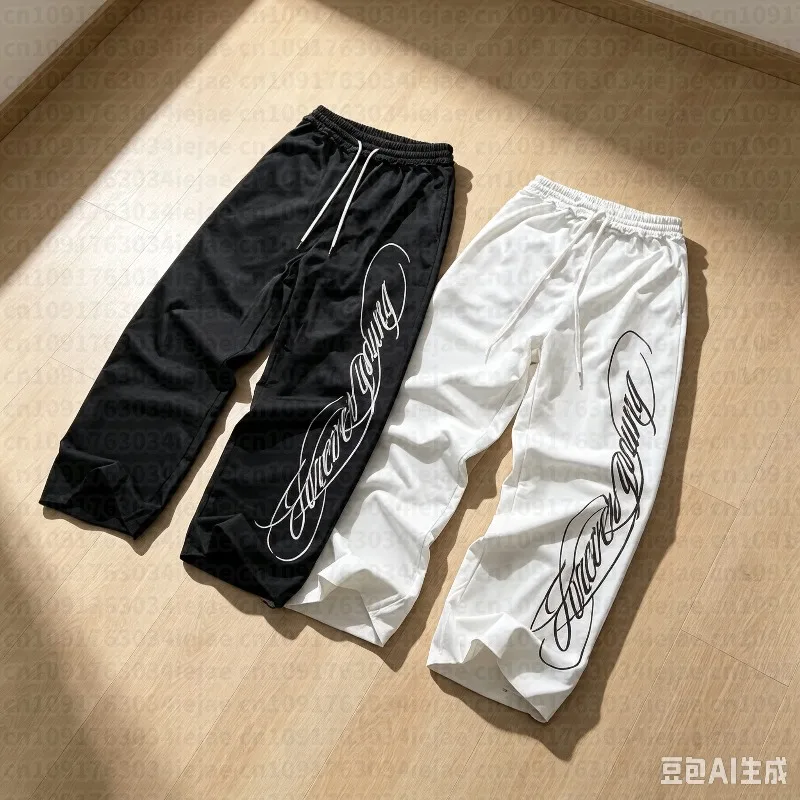 2026 Y2K American Hip-Hop Letter Printed Streetwear Men Women and Kids Personalized Retro Jogger Loose Wide-Leg Casual Pants