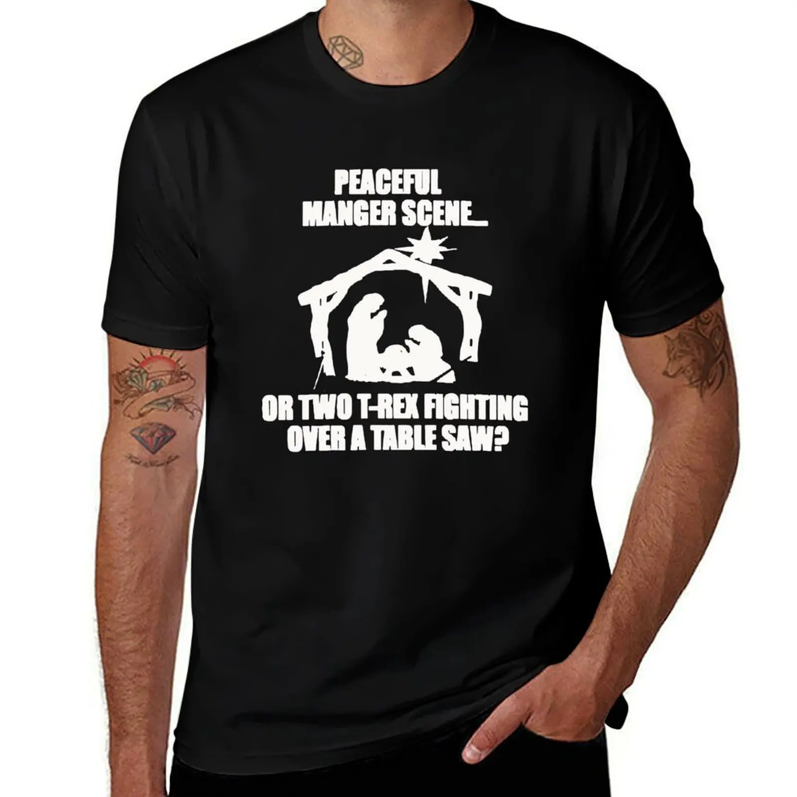 

T-Shirt t Over Shirt Two Rex Manger Or shirt t cotton T shirt Peaceful A 100% Scene Fighting men man Table T-Shirt Saw cotton