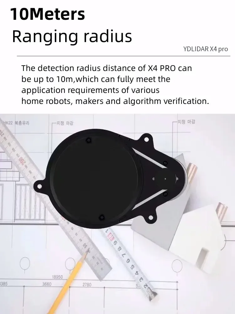 

10m 12Hz 360° Laser Scanning Sensor LIDAR EAI YDLIDAR X4 PRO