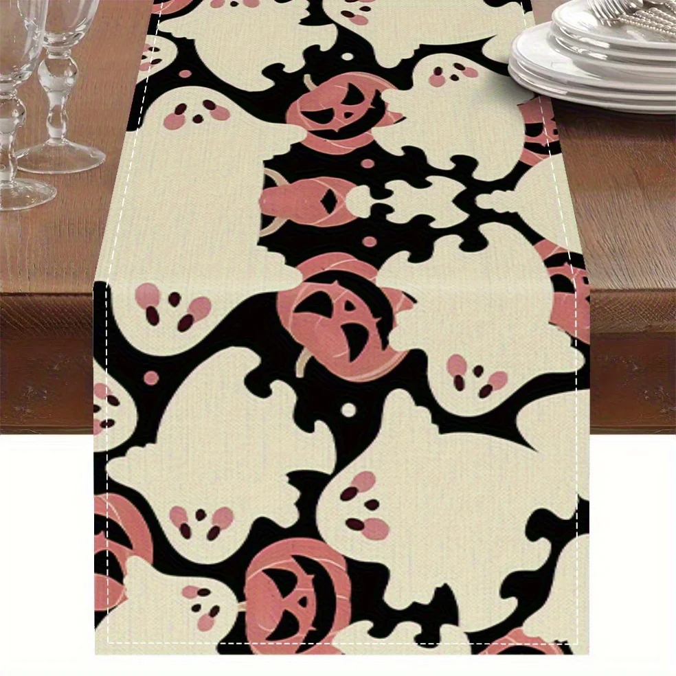 

1Pc Halloween Themed Table Flag, Fun Black and Pink Decoration, Suitable for Parties, Restaurants, Homes, Markets, Holiday Decoration Scenes.