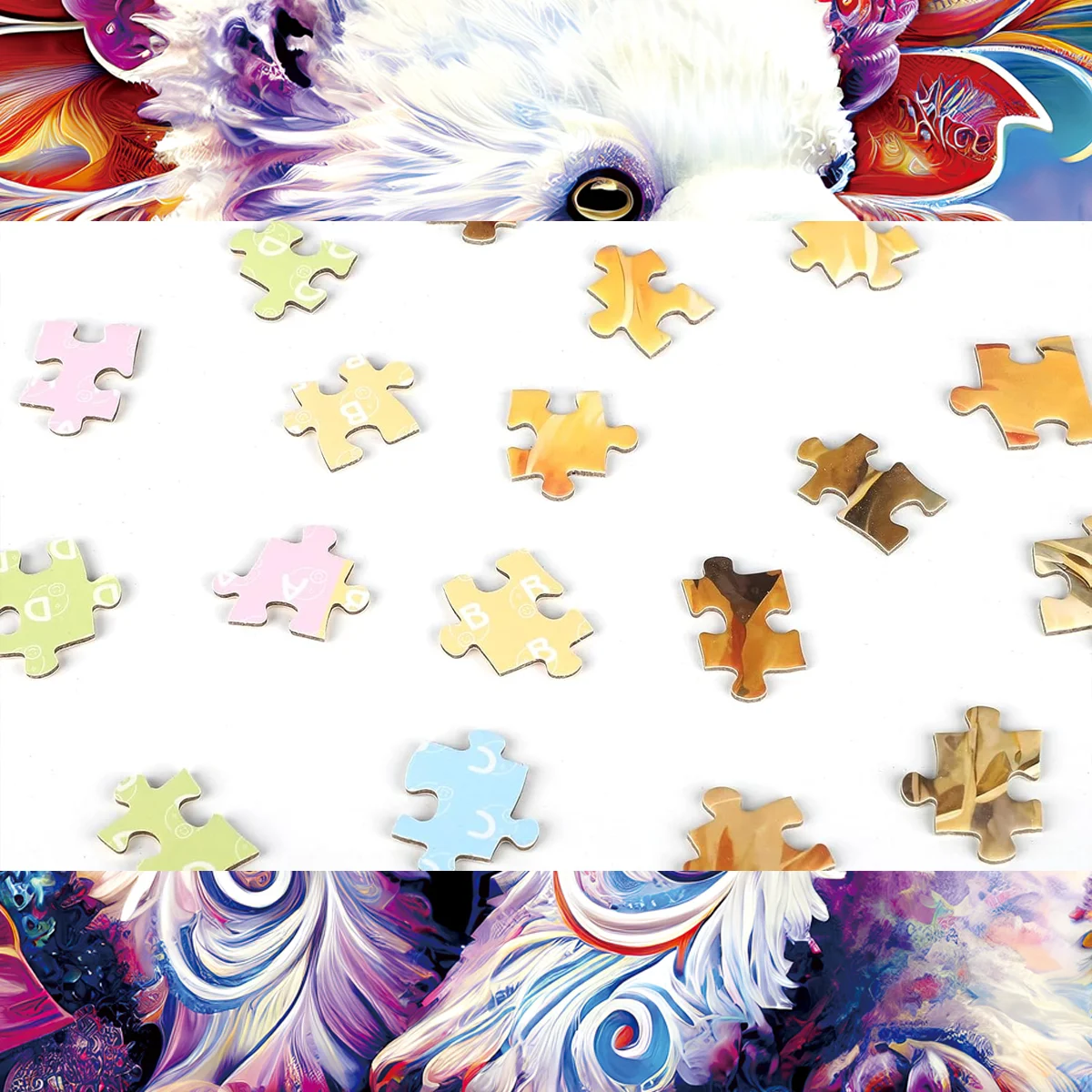 Quebra-cabeças para adultos/crianças 300 peças coloridas juba urso quebra-cabeças famílias jogos brinquedo para casa arte decoração quebra-cabeças