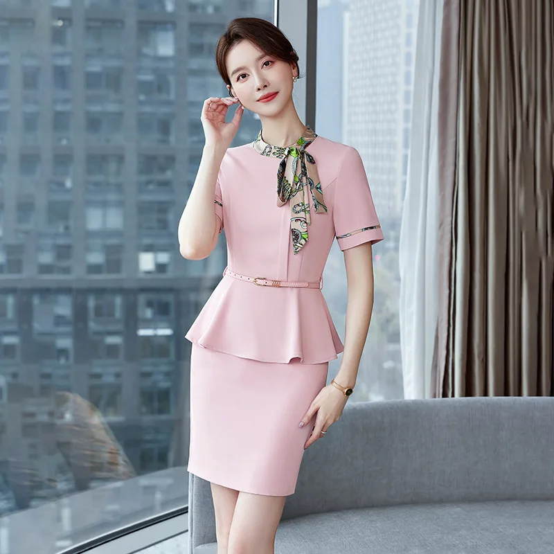 Business Suit Women's Fashion Temperament Jewelry Shop Stewardess Uniform Workwear Hotel Front Desk Waiter Workwear Suit Skirt