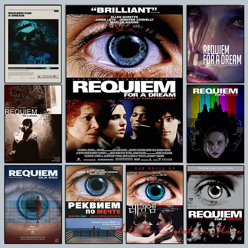 Requiem for A Dream Posters 2000s Popular Classic Movies Art Canvas Painting and Print Pictures Modern Bedroom Coffee Home Decor