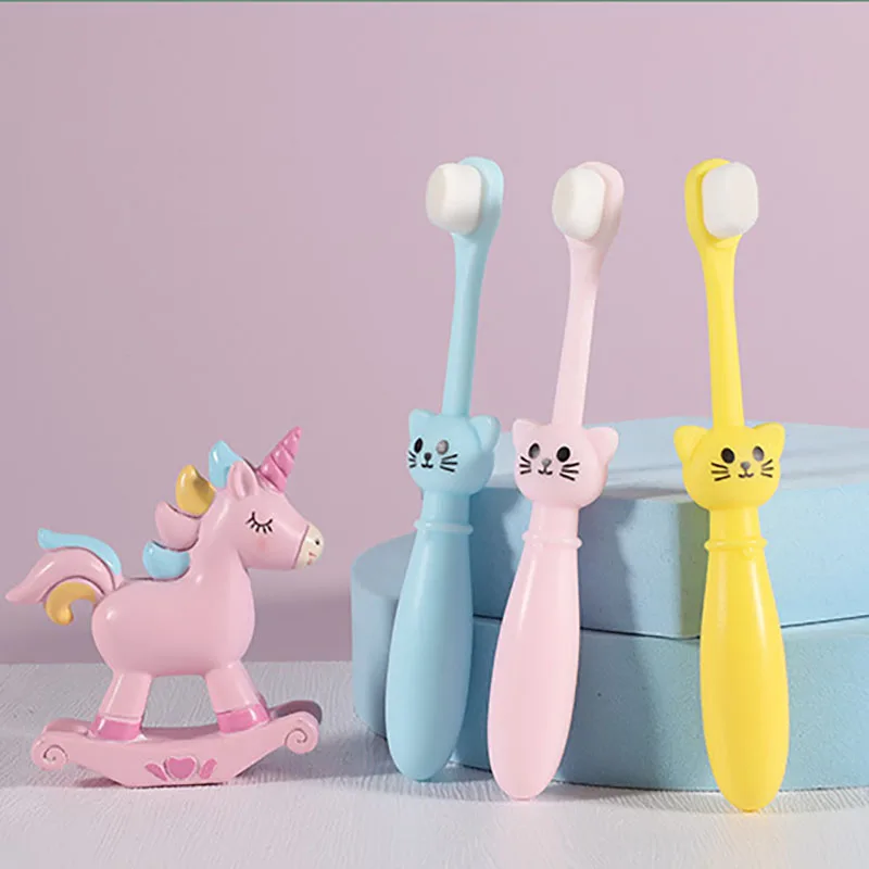 Children Babies Tooth Brushes Kid Cartoon Cat Super Soft Bristle Toothbrush High Quality Training Cheap Dental Care for 1-6Y Kid