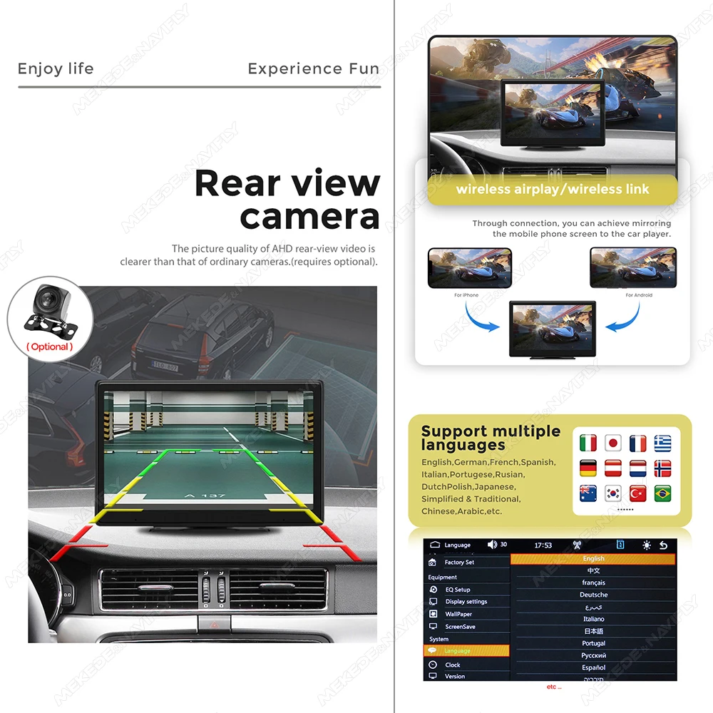 7“9“10.1“Car Radio Multimedia Video Player Wireless Carplay Android Auto Portable Touch Screen With AUX USB For Rear View Camera