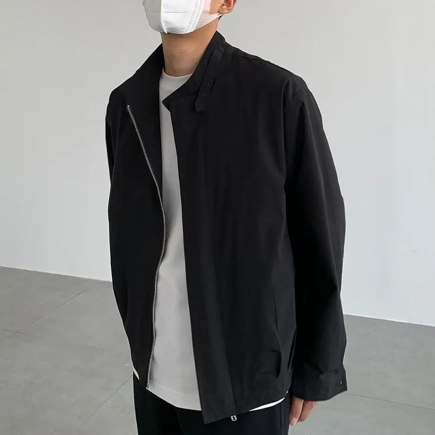 

Bla Loose Fit Mat Jaet 2024, весенний мужской открытый кардиган с воротником irt, модный брендовый длинный свек обычной длины