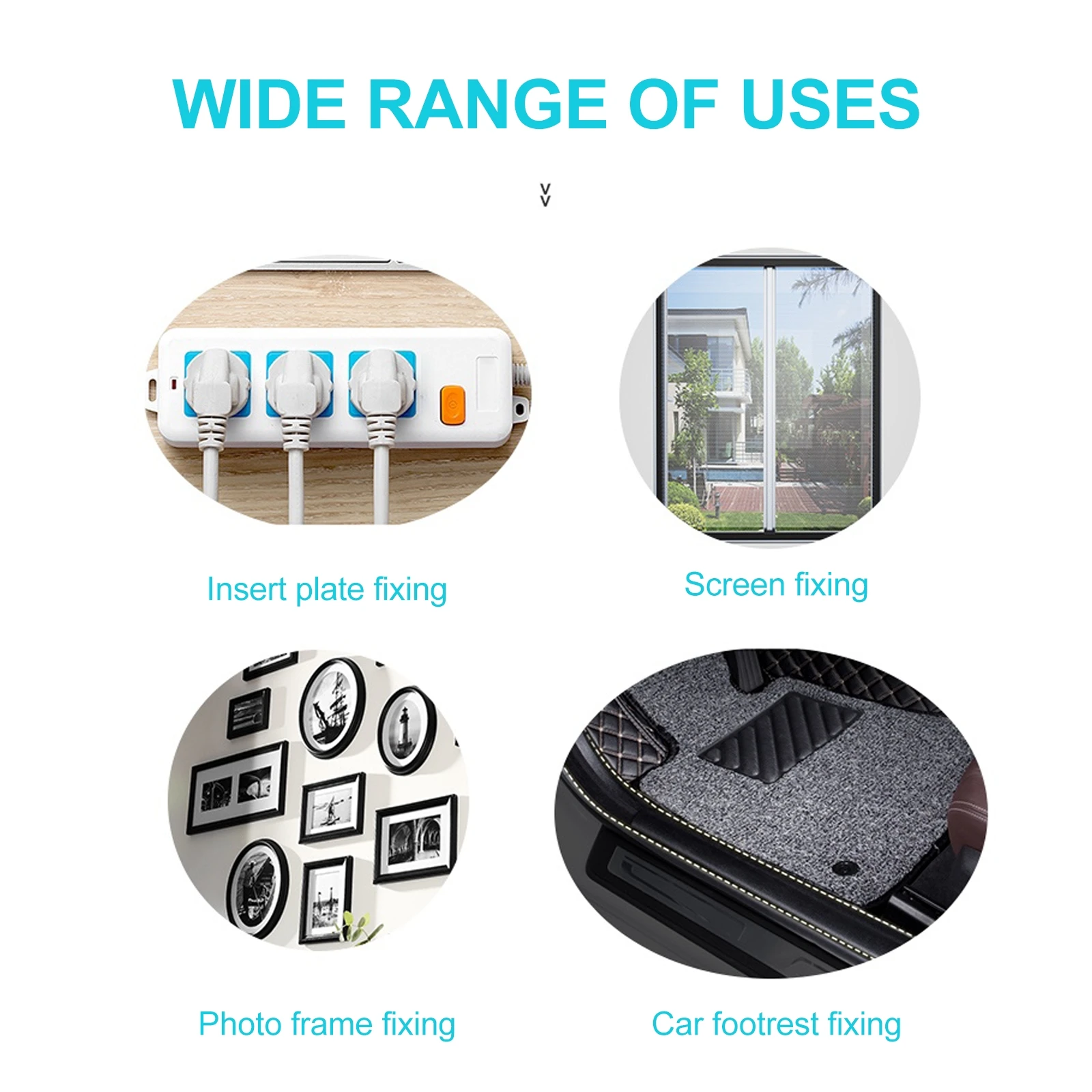 

2 Rolls Black Self Adhesive Strips Hook Loop Fastening Strips Cable Cord Organizer Sticky Backing Tapes Cuttable Durable For