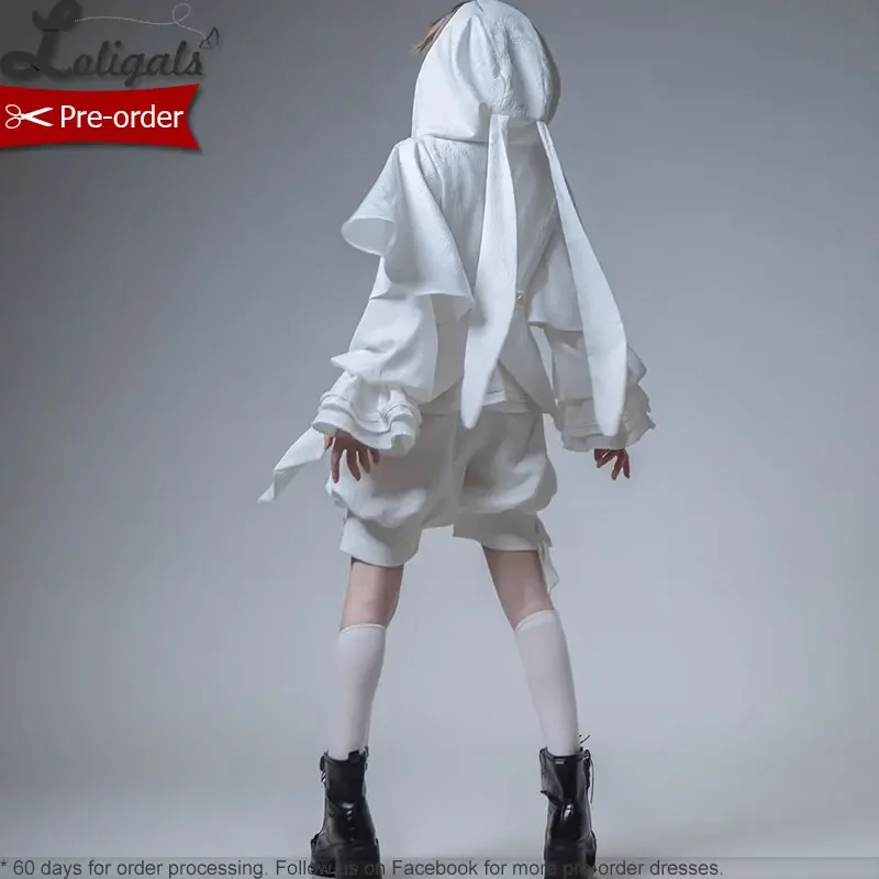 Pre-order Ouji Lolita Hooded Jacket / Short Pants / Trousers by Princess Chronicles ~ Rabbit in Moonlight