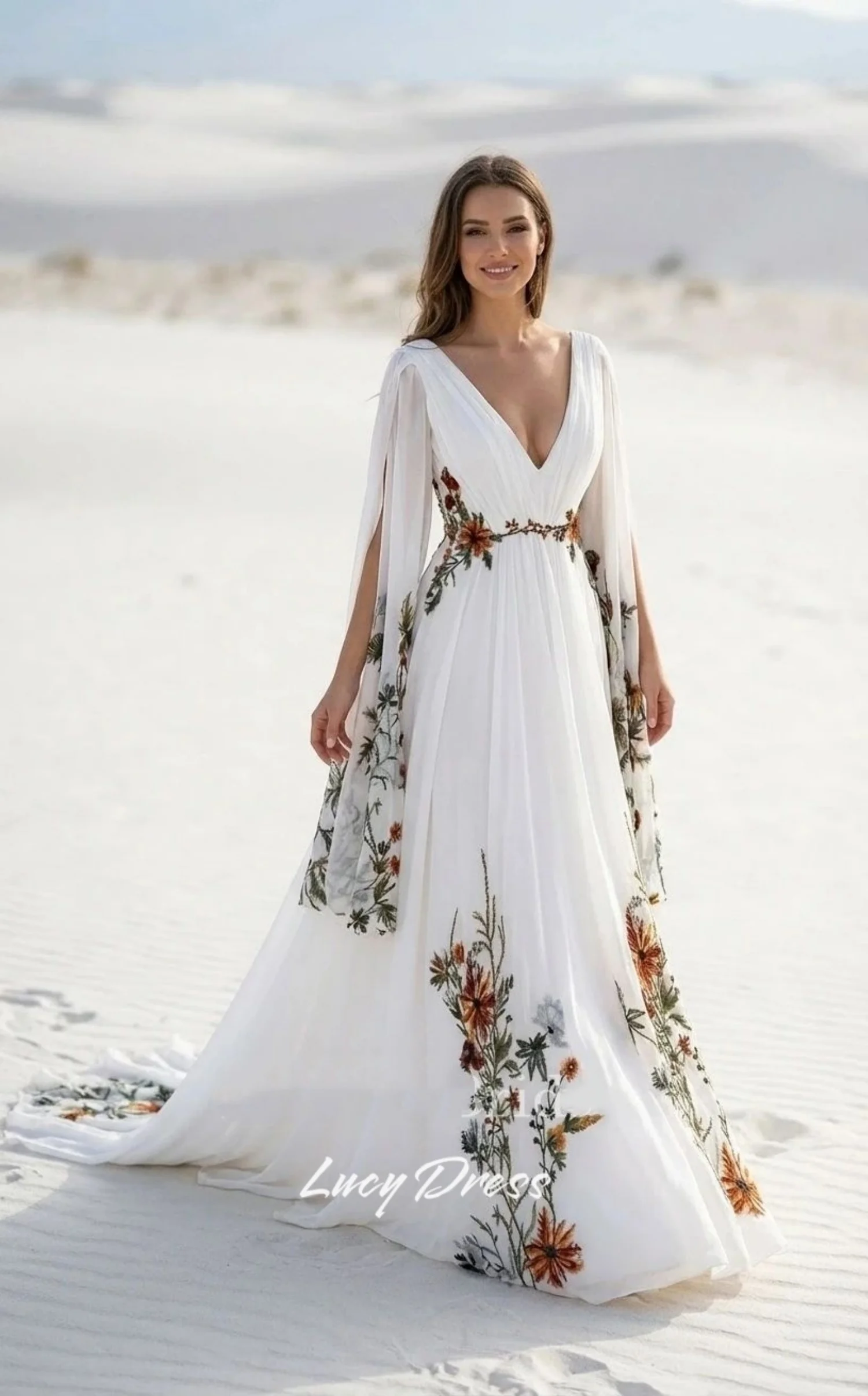 Lucy Customized vestido de novia wedding dresses bride wedding dresses floral fabric luxury vestido de noivas para casamento image 2
