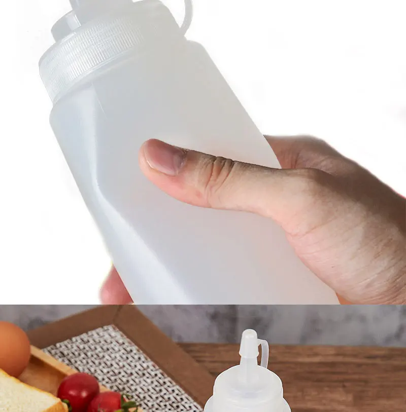 Quetschflasche, Kunststoff-Quetschflasche, Ketchup, Salatsauce, Senf, Saucen, Olivenöl, Kunststoff, spitze Gewürzflasche, Küche – Detail 4
