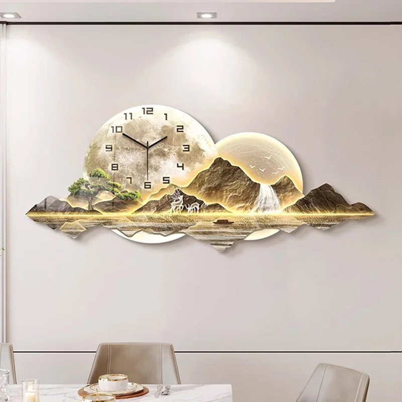 Living Room Wall Clocks Led Art Mural Modern Creative Aesthetic Silent Wall Watch Minimalist Horloge Murale Home Decoration