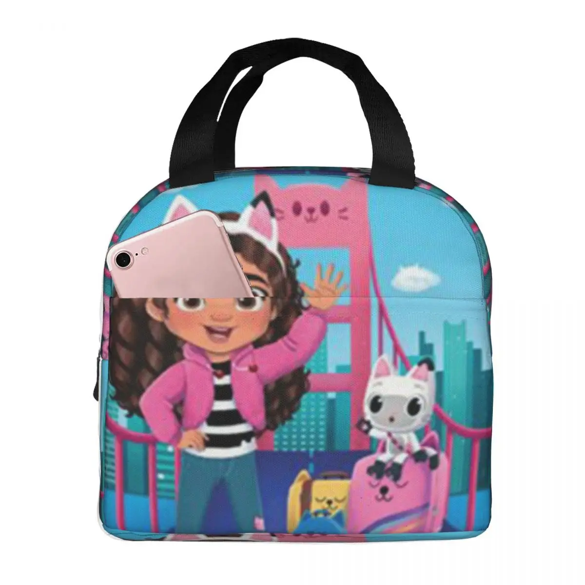 

Gabbys Dollhouse Insulated Lunch Bag for Kids School Cooler Thermal Food Box Tote Portable Lunch Boxes Container