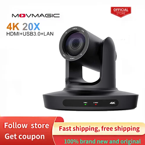 MOVMAGIC 4K 10/20X 会議 PTZ カメラ LAN POE USB3.0 HDMI 教会ライブストリーミングビジネス会議ブロードキャスト Youtube