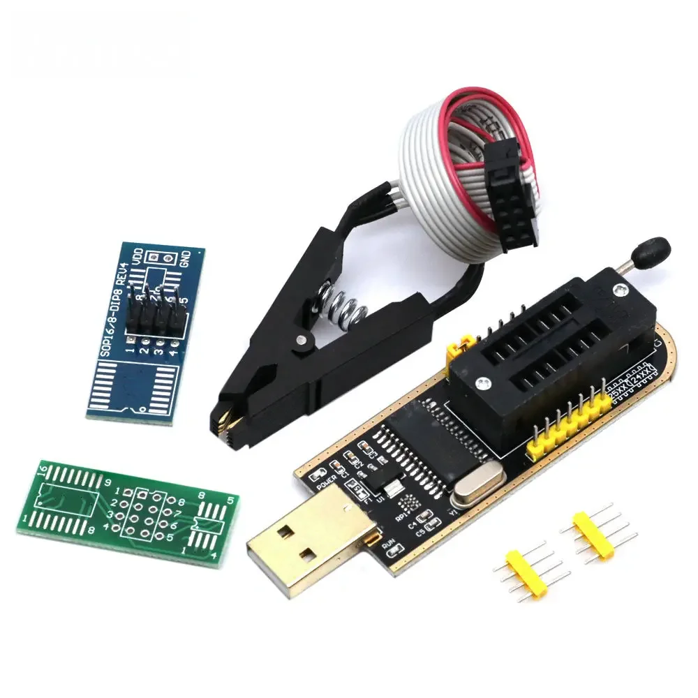 CH341A 24 25 Series EEPROM Flash BIOS USB Programmer Module + SOIC8 SOP8 Test Clip For EEPROM 93CXX / 25CXX / 24CXX XTW100